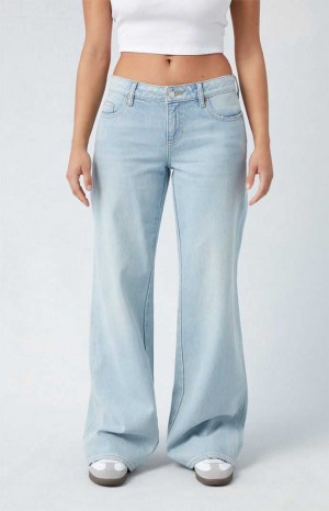 MEDIUM INDIGO PacSun Eco Light Indigo Low Rise Baggy Jeans | WGDUBEX-40