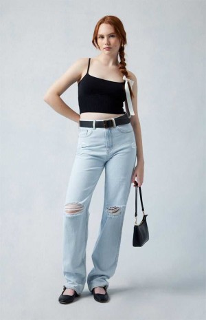 MEDIUM INDIGO PacSun Eco Light Indigo Ripped '90s Boyfriend Jeans | FJGVZDE-42