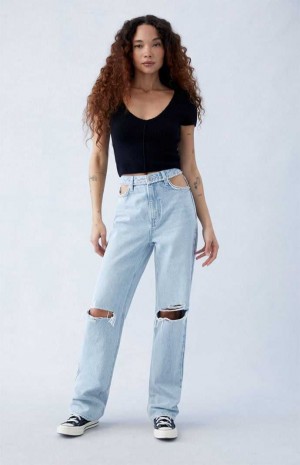 MEDIUM INDIGO PacSun Eco Rhinestone '90s Boyfriend Jeans | NGVBITH-98