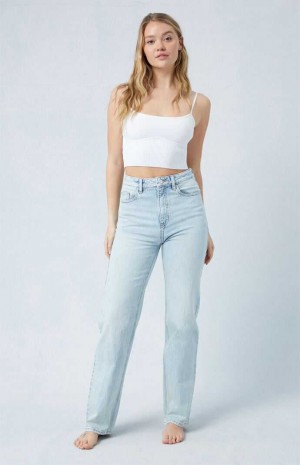 MEDIUM INDIGO PacSun Eco Stretch Light Blue '90s Boyfriend Jeans | DKBGTRJ-30