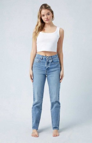 MEDIUM INDIGO PacSun Eco Stretch Medium Indigo Dad Jeans | ZMYHLGT-75