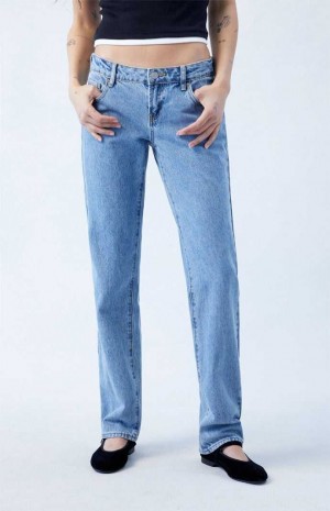 MEDIUM INDIGO PacSun Medium Indigo Low Rise Straight Leg Jeans | HLCDABR-14