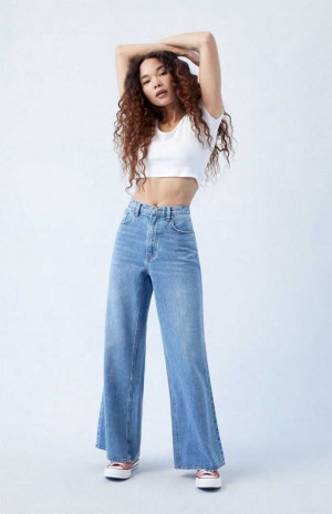 MEDIUM INDIGO PacSun Medium Indigo Wide Leg Jeans | FZIEKUB-27