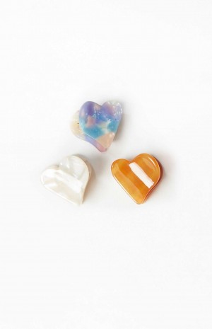 MULTI PacSun 3 Pack Mini Heart Clips | YCZKIVP-72