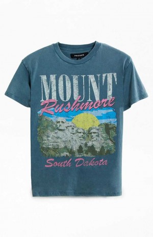 NAVY PacSun Mount Rushmore Oversized T-Shirt | UFAWJHB-60