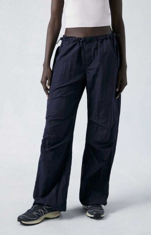 NAVY PacSun Shine Low Rise Parachute Pants | RFHSXMA-71