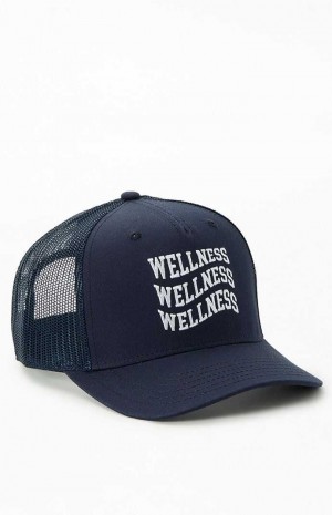 NAVY PacSun Wavy Wellness Trucker Hat | OWNYKFP-75