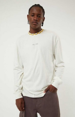 OFF WHITE PacSun Off White Bliss Jacquard Crew Long Sleeve T-Shirt | AUBMPOQ-03