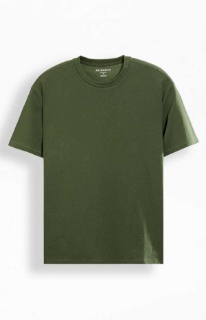 OLIVE PacSun PS Basics Olive Reece Regular T-Shirt | JALQHIE-65