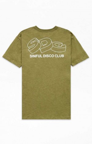 OLIVE PacSun Sinful Disco Slub T-Shirt | OKCSNXH-62