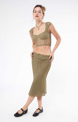 OLIVE PacSun Tie Midi Skirt | LHNGQCJ-69