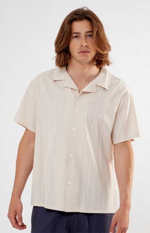 PINK PacSun Pointelle Texture Woven Camp Shirt | CFXUAIL-50