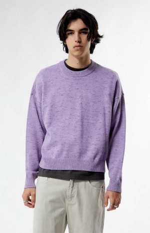 PURPLE PacSun Purple Cropped Crew Sweater | UJOWKTY-08