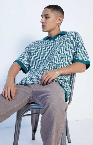 PacSun Green Woven Polo Shirt | KBZTRAL-16