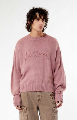 ROSE PacSun Script Applique Crew Neck Sweater | QTCOFPL-03