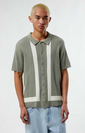 STEEL PacSun Leon Button Down Polo Shirt | VNJUERS-93