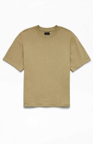 TAN PacSun Tan Dive Fleece T-Shirt | GUFTBOJ-37