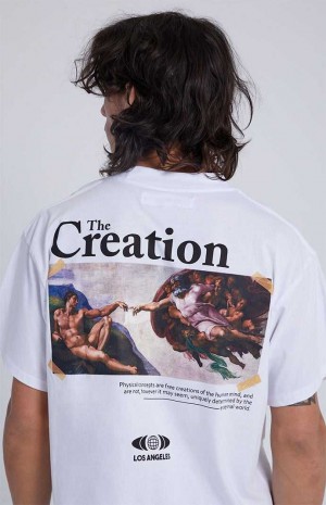 WHITE PacSun Creation Oversized T-Shirt | YFXZKPA-38