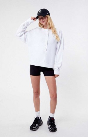 WHITE PacSun Fireside Easy Henley Sweatshirt | DQGHJIS-57