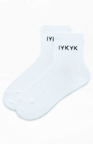 WHITE PacSun IYKYK Quarter Socks | NRQUHBA-62