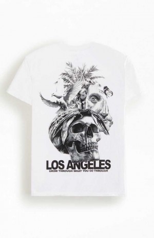 WHITE PacSun LA Skull T-Shirt | TQMLNBA-24