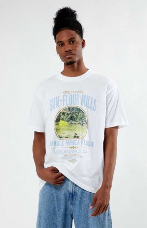 WHITE PacSun Mills T-Shirt | WERCBGN-95