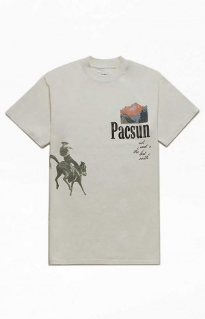 WHITE PacSun Out West T-Shirt | XQATLNI-61