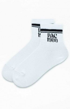 WHITE PacSun PAC 1980 Quarter Socks | QDFHCWM-23