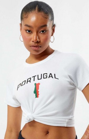 WHITE PacSun Portugal Raglan T-Shirt | LJUMKHQ-20