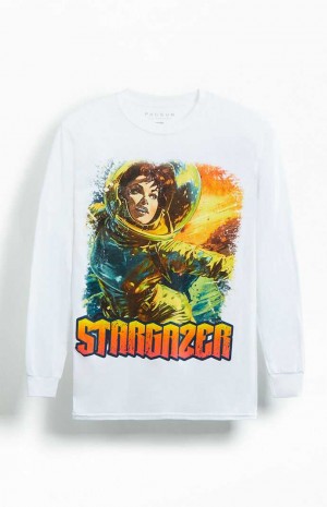 WHITE PacSun Stargazer Long Sleeve T-Shirt | RZPCBQA-20