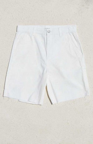 WHITE PacSun White Carpenter Shorts | WNSXZHC-51