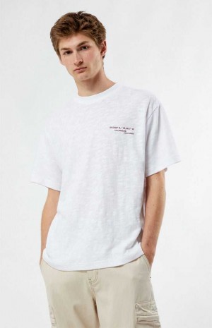 WHITE PacSun White Local Knit T-Shirt | VGDXAMR-75