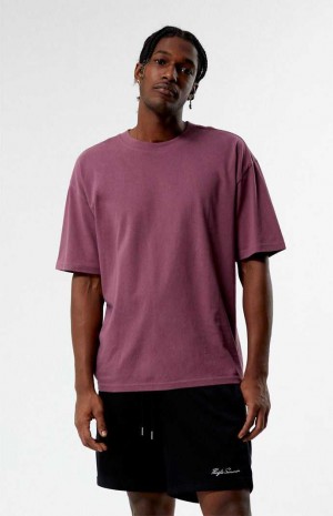 WINE PacSun PS Basics Basic Oversized Boxy T-Shirt | KRASJWZ-81