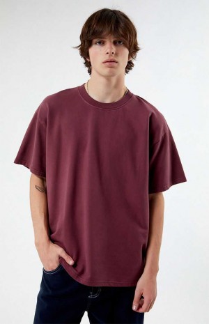 WINE PacSun Wine Oversized Terry T-Shirt | NEGALVO-78