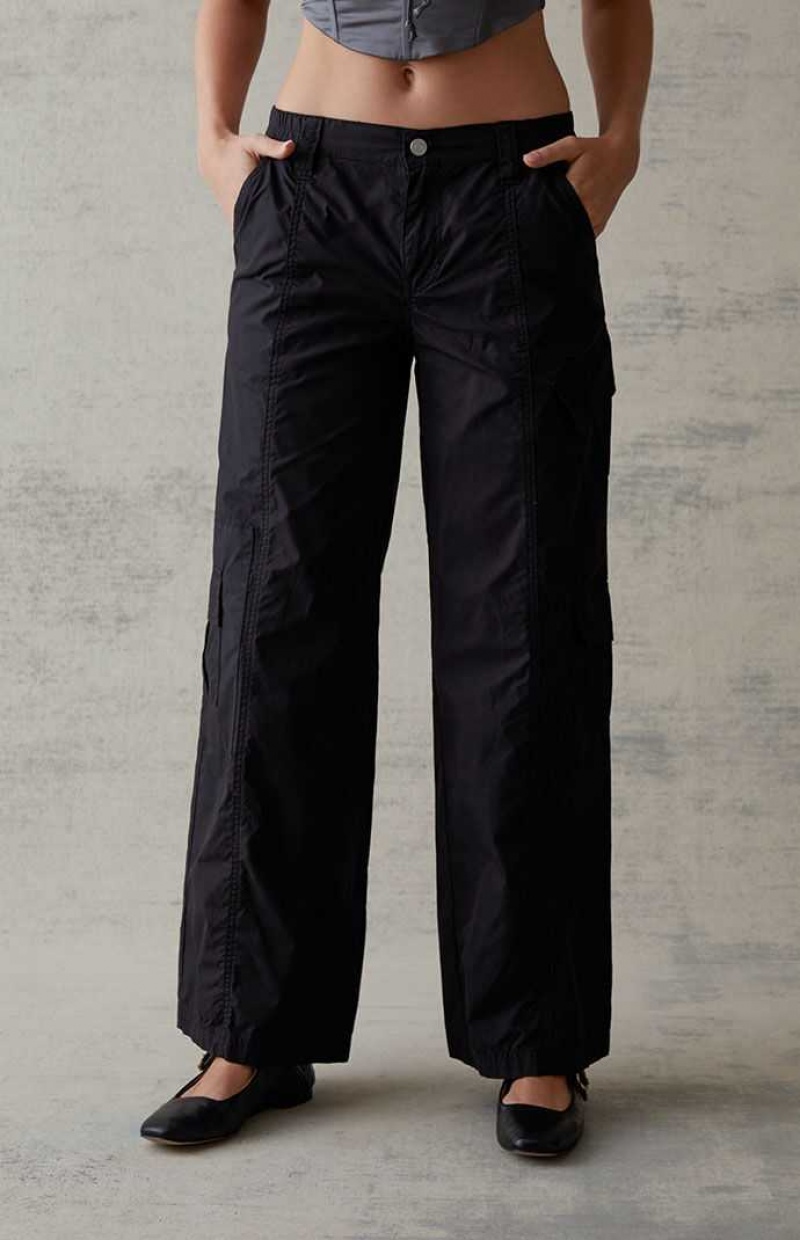 ANTHRACITE PacSun Anthracite Low Rise Cargo Puddle Pants | ZYMBIGF-05