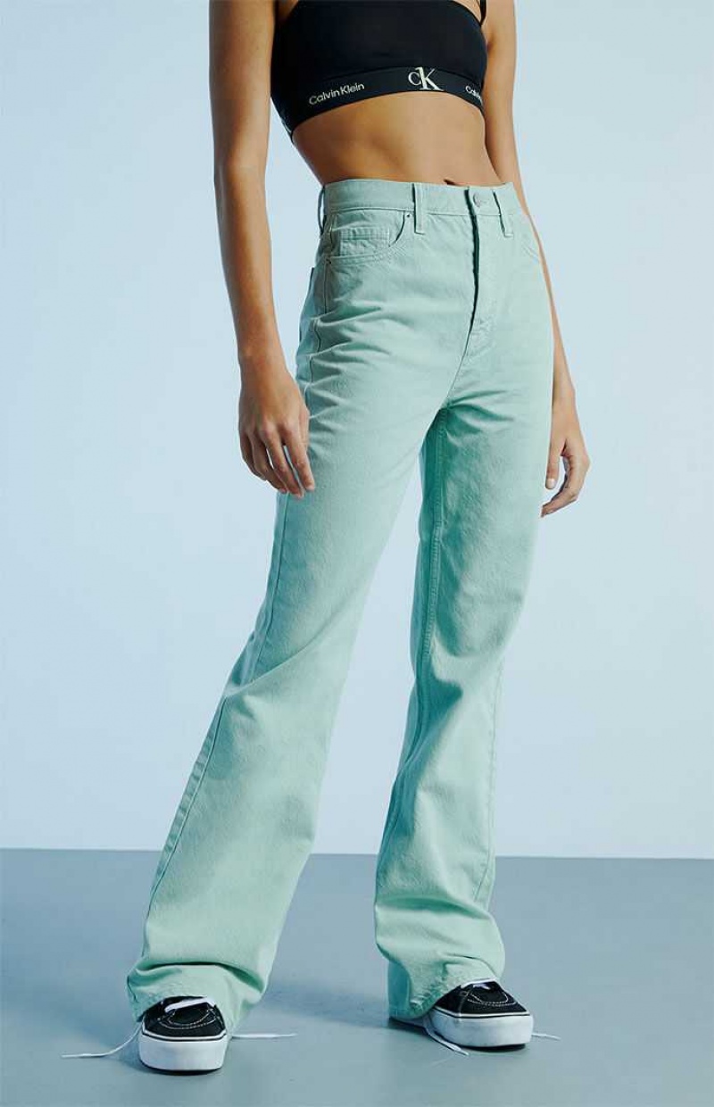 AQUA PacSun Eco Aqua High Waisted Bootcut Jeans | OALXERF-10