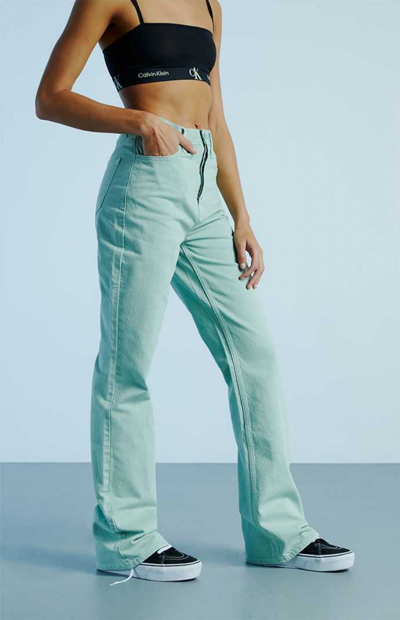 AQUA PacSun Eco Aqua High Waisted Bootcut Jeans | OALXERF-10