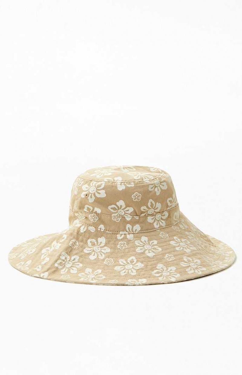 BEIGE PacSun Hawaiian Smiley Bucket Hat | NTRZVQH-76