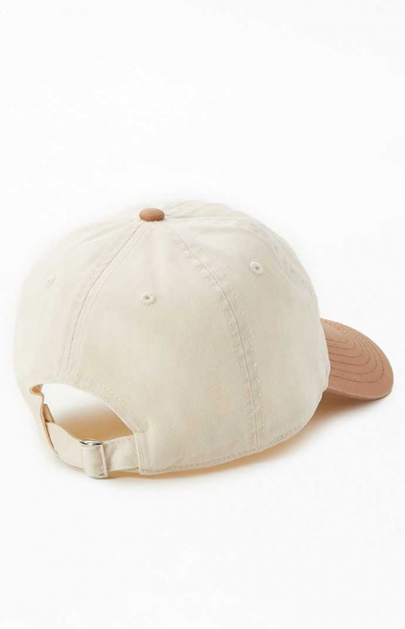 BEIGE PacSun Two Tone Pacific Sunwear Dad Hat | UVIDHJS-03