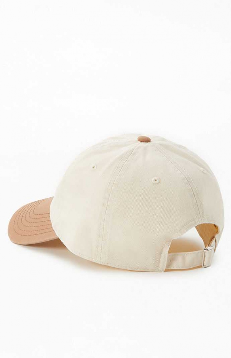 BEIGE PacSun Two Tone Pacific Sunwear Dad Hat | UVIDHJS-03