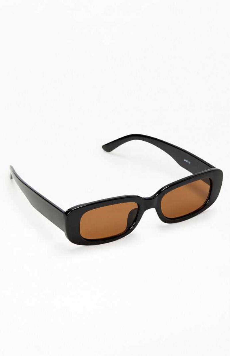 BLACK/BROWN PacSun Black & Brown Plastic Square Sunglasses | RMBEJWD-70