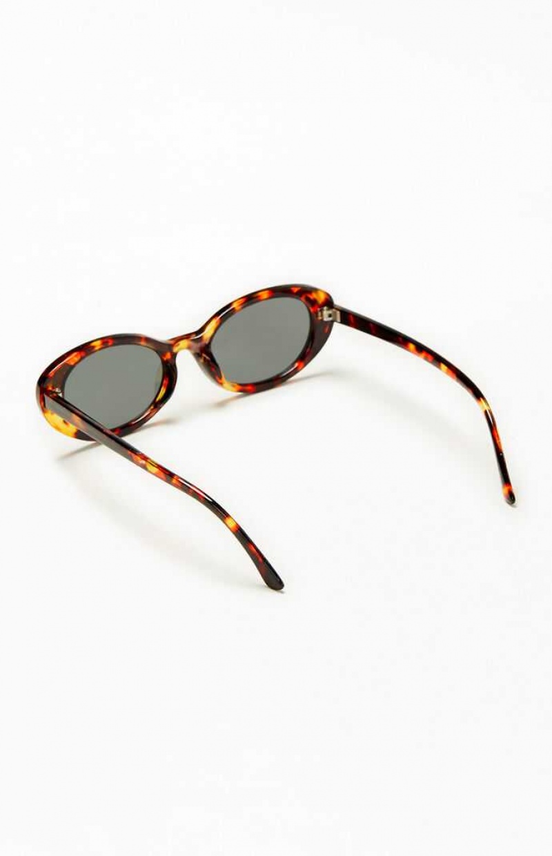 BLACK/RED PacSun Cat Eye Frame Sunglasses | GOHMUJS-53