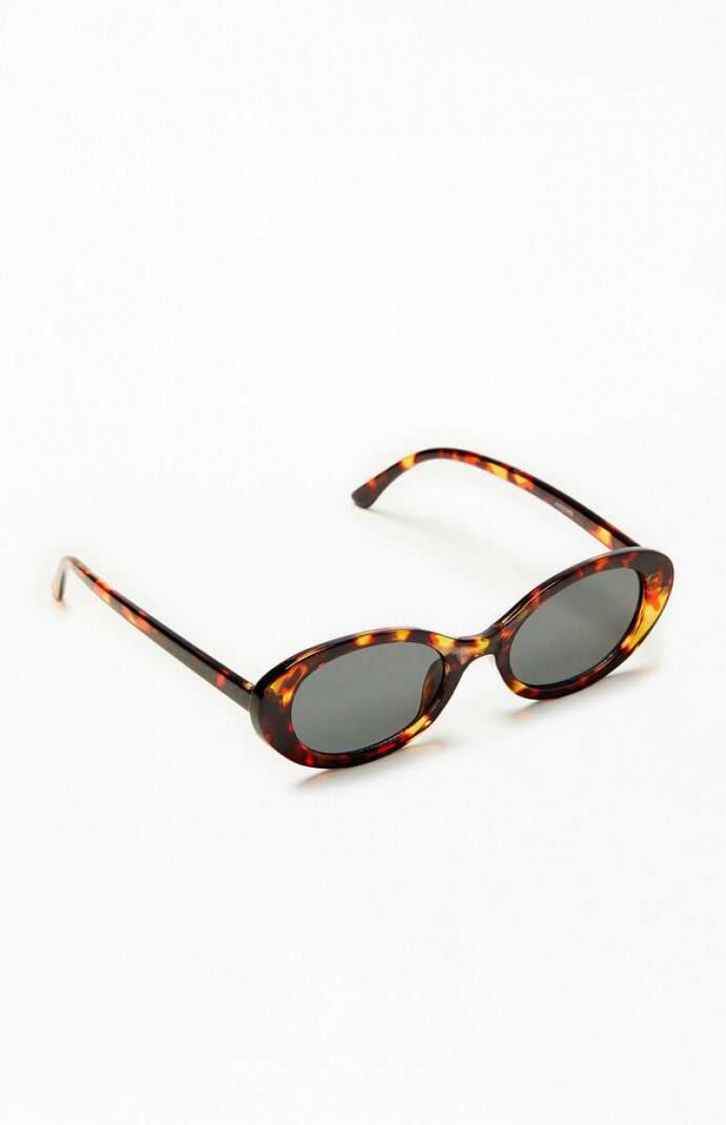 BLACK/RED PacSun Cat Eye Frame Sunglasses | GOHMUJS-53