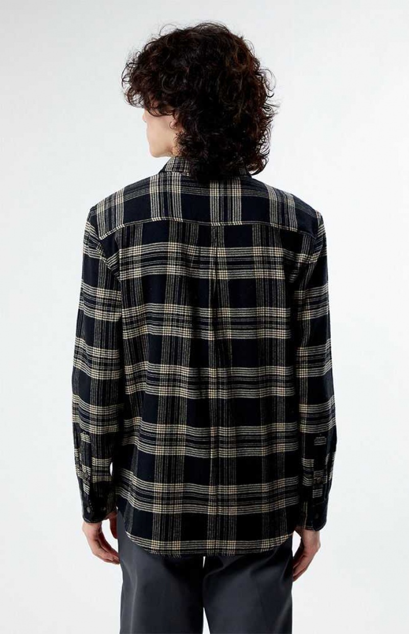 BLACK/TAN PacSun Black & Tan Classic Plaid Shirt | DNUAQTO-41