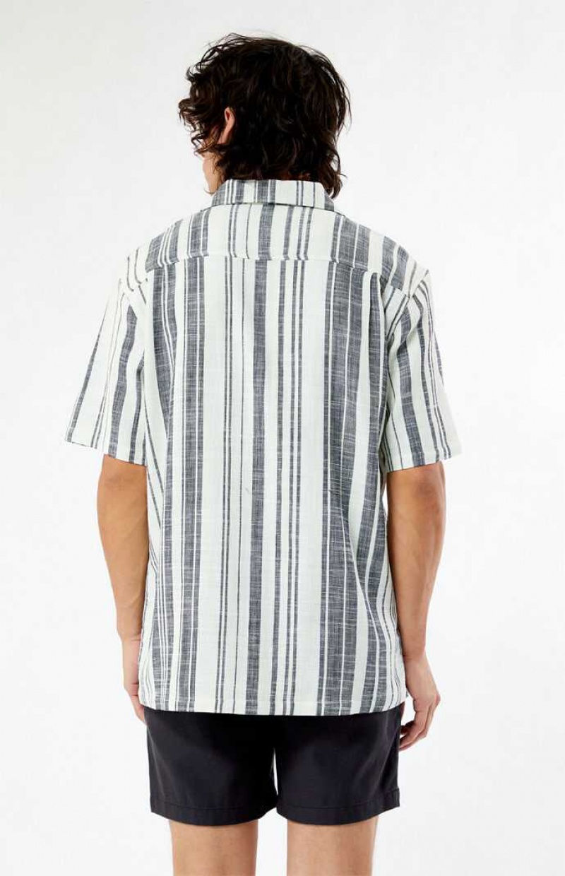 BLACK/WHITE PacSun Black Woven Camp Shirt | NWQGPUC-86