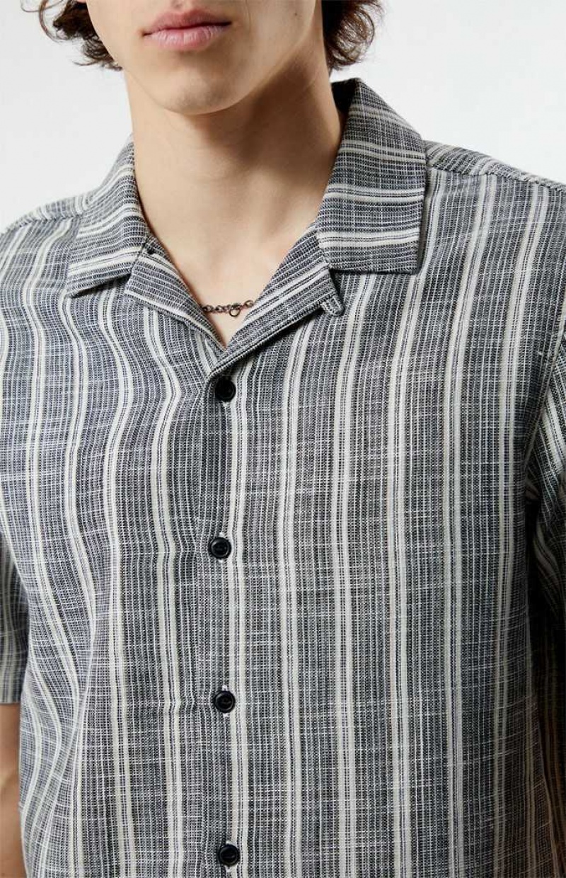 BLACK/WHITE PacSun Woven Camp Shirt | CQHTOYD-46