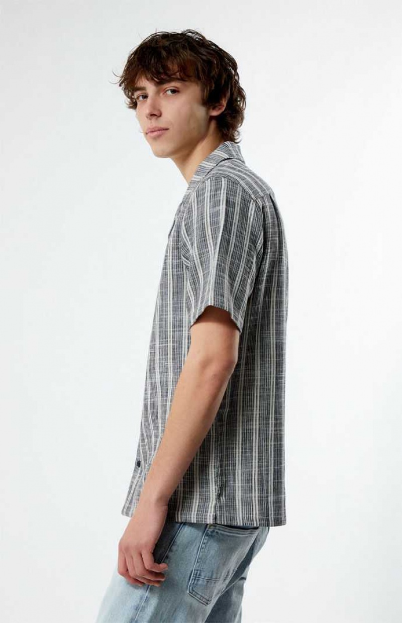 BLACK/WHITE PacSun Woven Camp Shirt | CQHTOYD-46