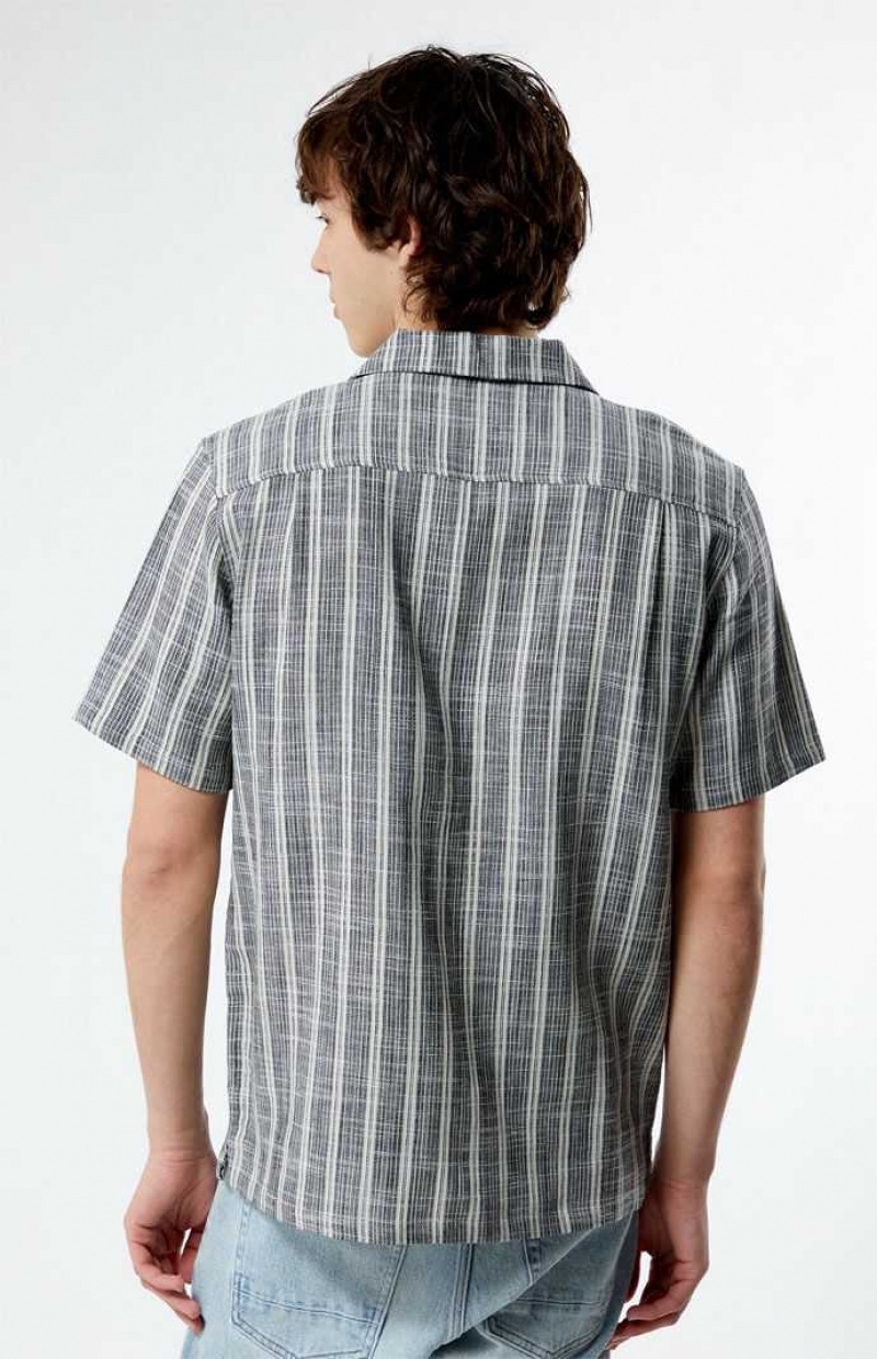 BLACK/WHITE PacSun Woven Camp Shirt | CQHTOYD-46