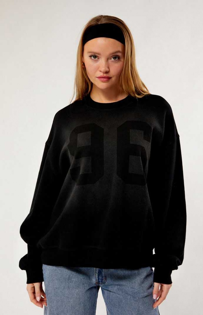 BLACK PacSun 96 Crew Neck Sweatshirt | TSRXNBP-79