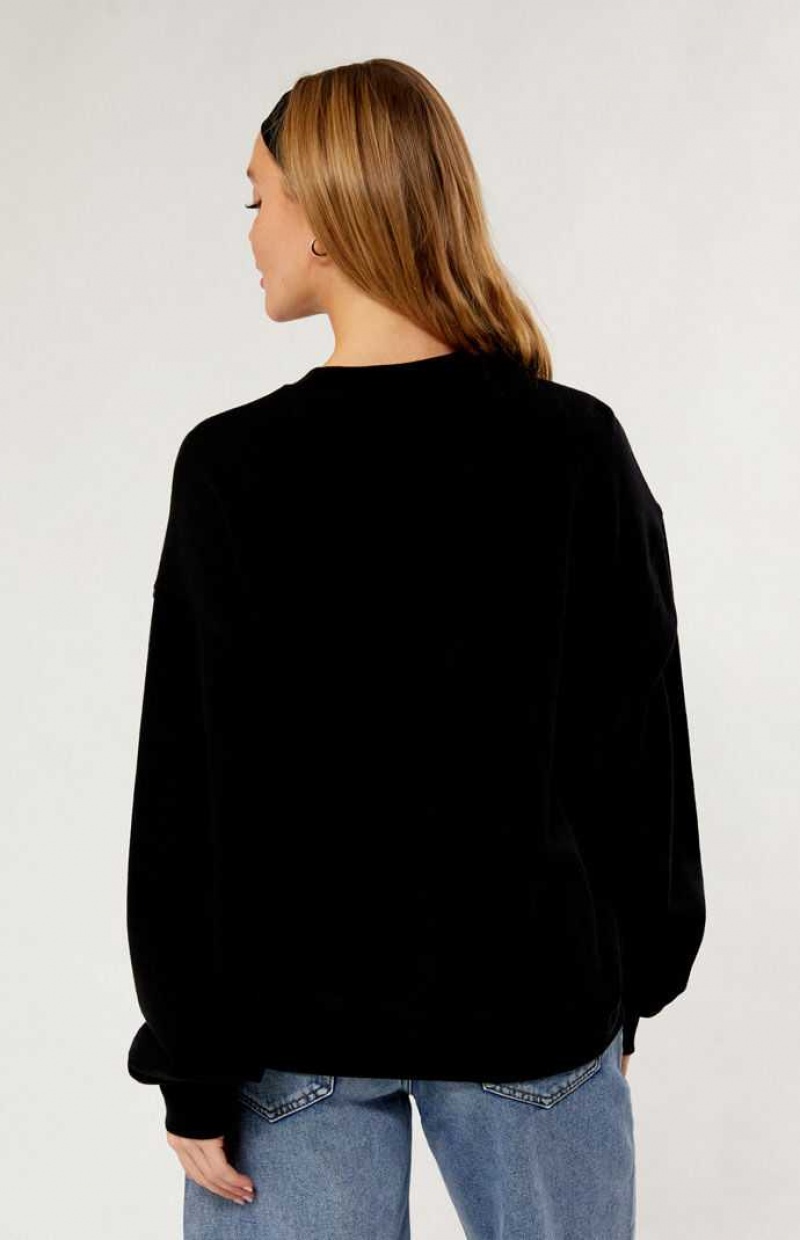 BLACK PacSun 96 Crew Neck Sweatshirt | TSRXNBP-79